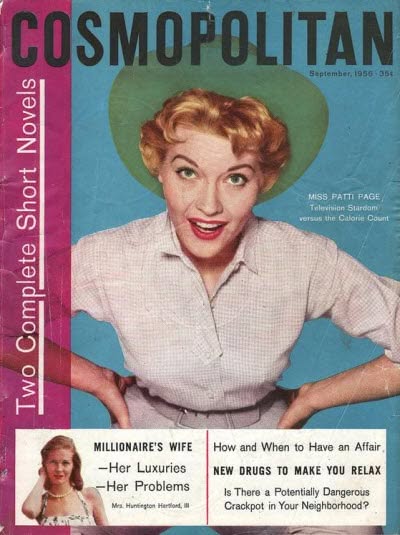 COSMOPOLITAN USA magazine side cover  September 1956
