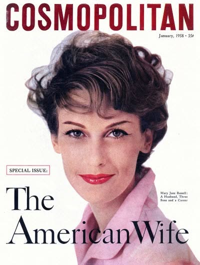 COSMOPOLITAN USA magazine side cover  January 1958