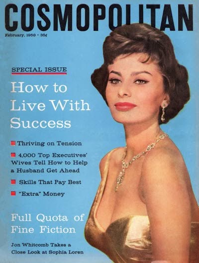 COSMOPOLITAN USA magazine side cover  February 1958
