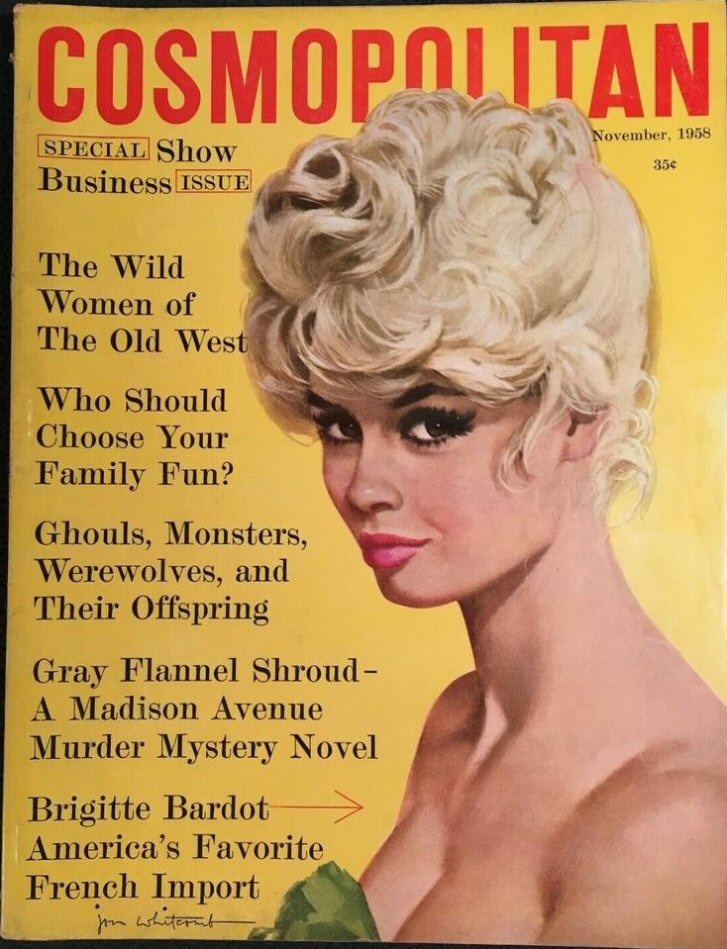 COSMOPOLITAN USA magazine side cover  November 1958