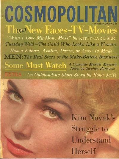 COSMOPOLITAN USA magazine side cover  November 1960