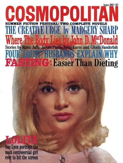 COSMOPOLITAN USA magazine side cover  August 1962