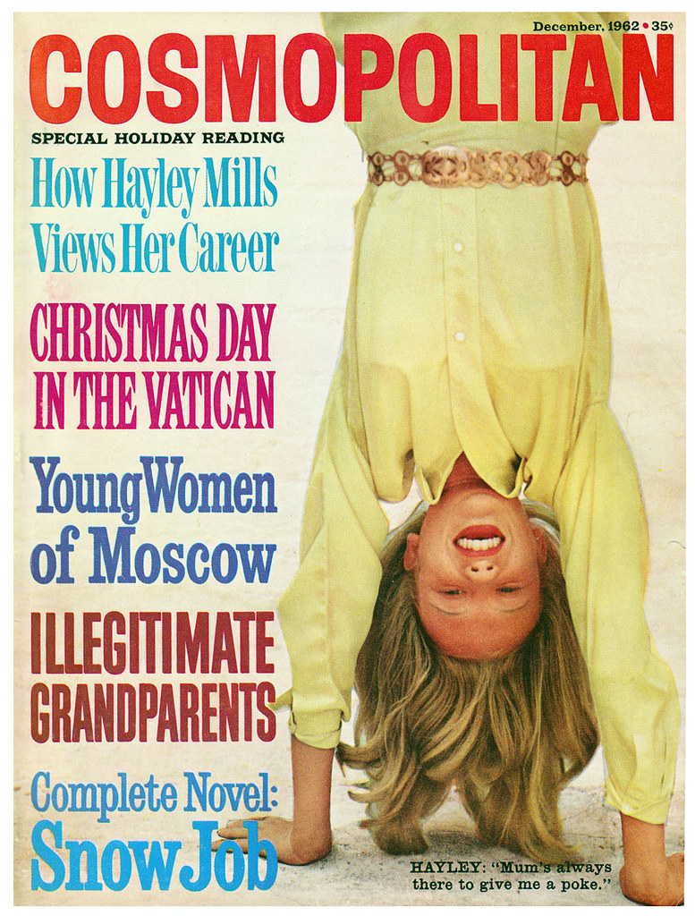 COSMOPOLITAN USA magazine side cover  December 1962