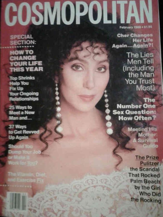 COSMOPOLITAN USA magazine side cover  February 1988