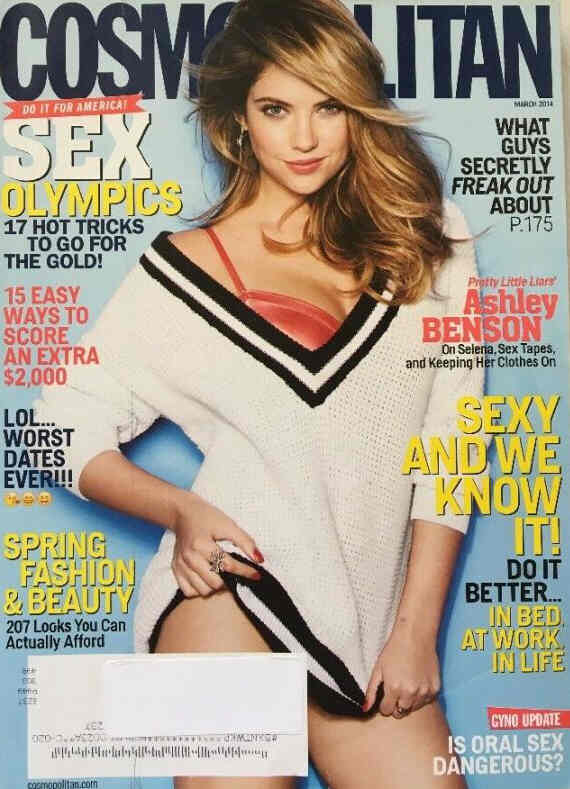 COSMOPOLITAN USA magazine side cover  March 2014