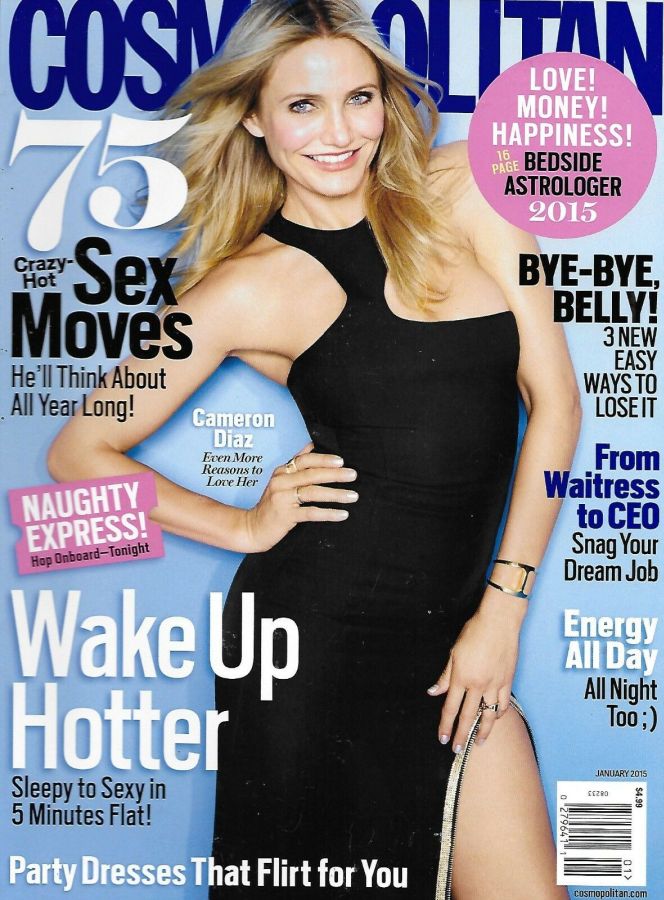 COSMOPOLITAN USA magazine side cover  January 2015