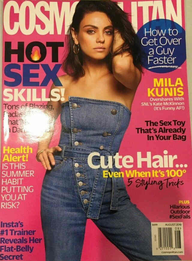 COSMOPOLITAN USA magazine side cover  August 2018