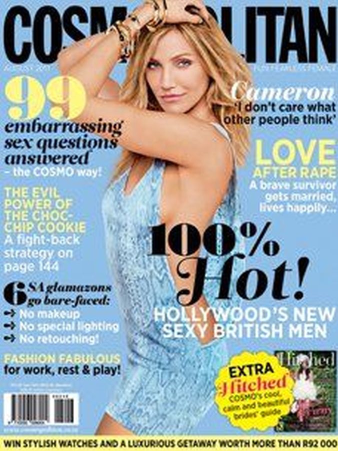 COSMOPOLITAN SOUTH AFRICA magazine side cover  August 2011