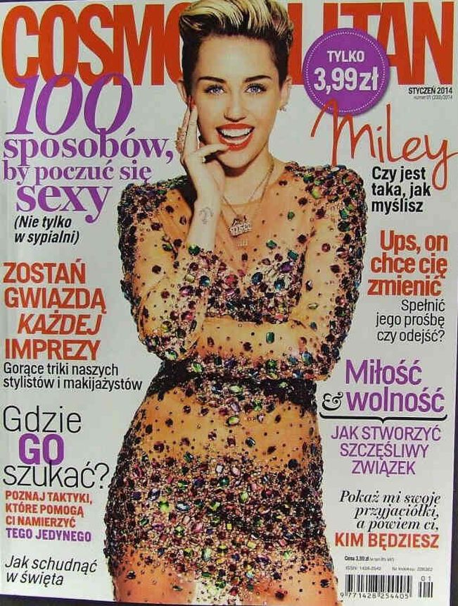 COSMOPOLITAN POLAND magazine side cover  January 2014