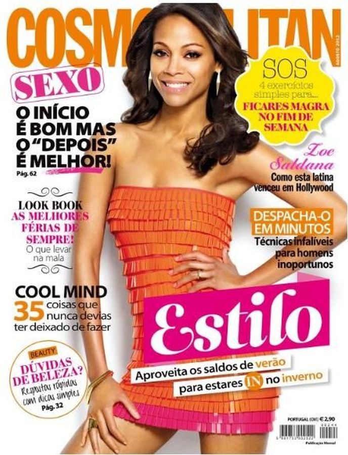 COSMOPOLITAN PORTUGAL magazine side cover  August 2012