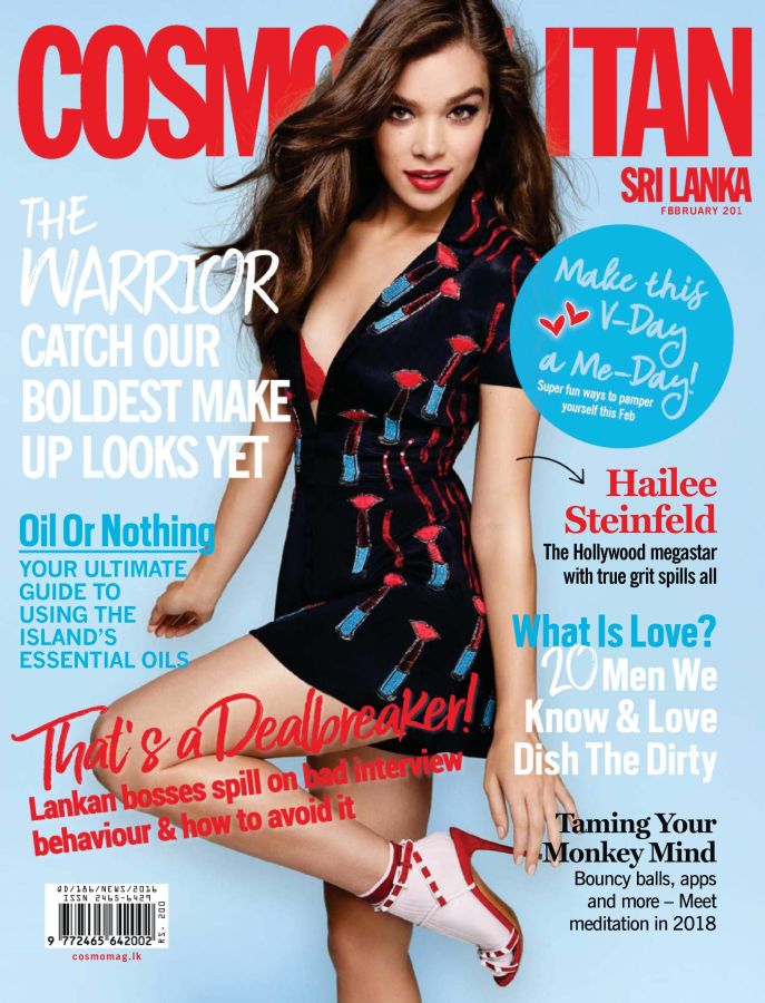 COSMOPOLITAN SRI LANKA magazine side cover  February 2018