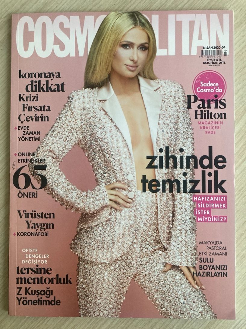 COSMOPOLITAN TURKEY magazine side cover  April 2020