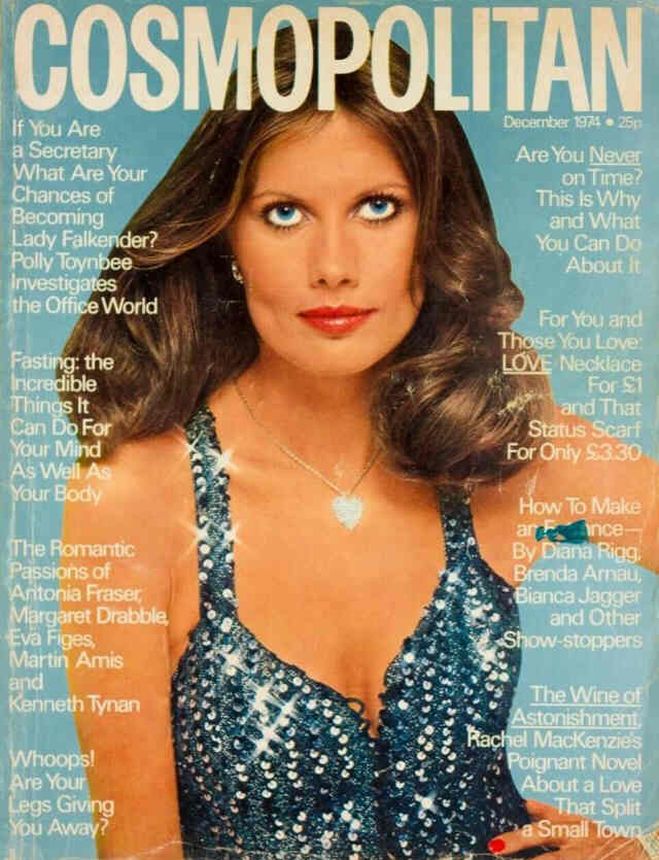 COSMOPOLITAN UK magazine side cover  December 1974