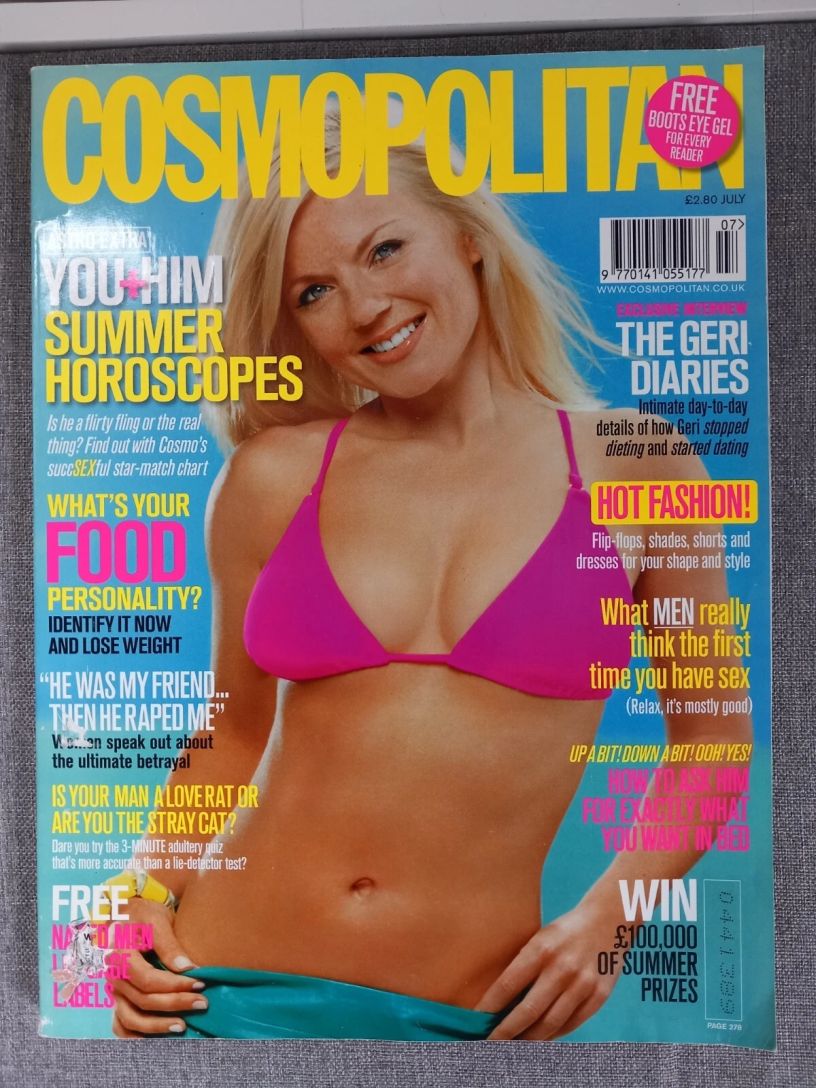 COSMOPOLITAN UK magazine side cover  July 2003