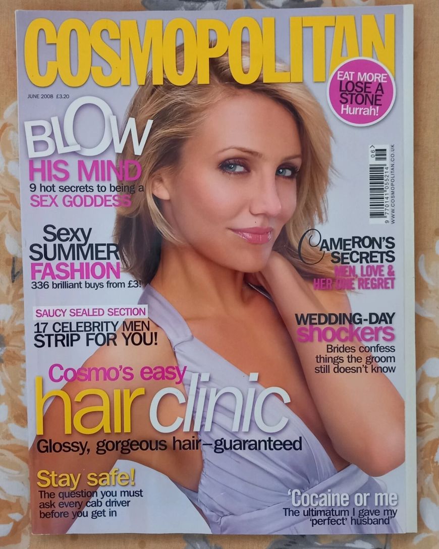 COSMOPOLITAN UK magazine side cover  June 2008