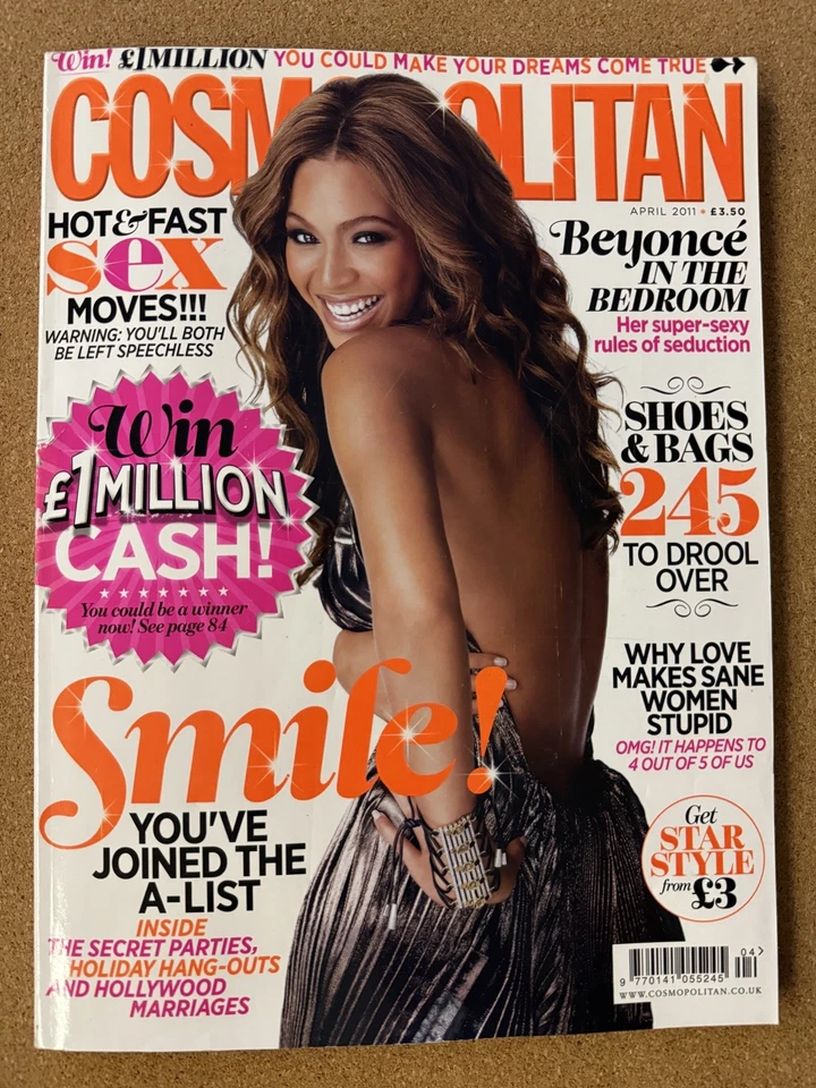 COSMOPOLITAN UK magazine side cover  April 2011