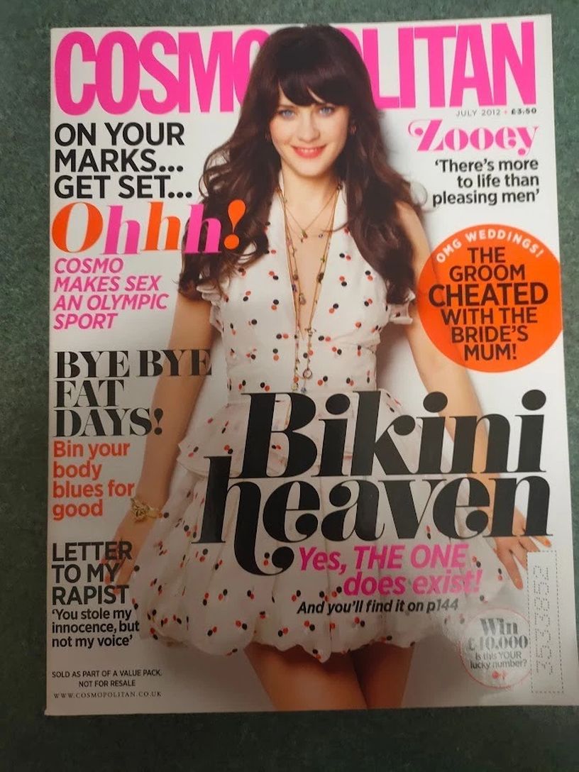 COSMOPOLITAN UK magazine side cover  July 2012
