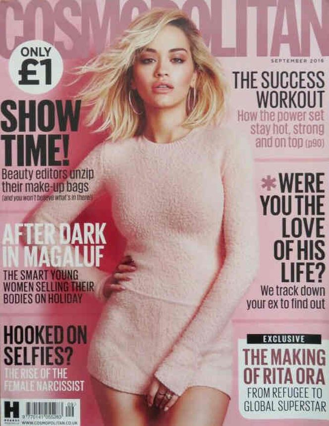 COSMOPOLITAN UK magazine side cover  September 2016