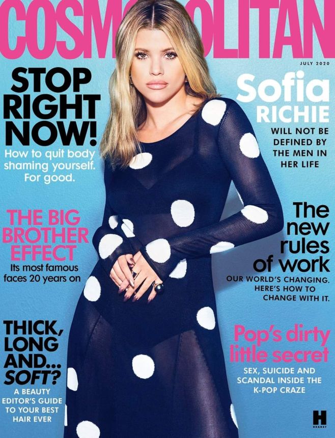 COSMOPOLITAN UK magazine side cover  July 2020