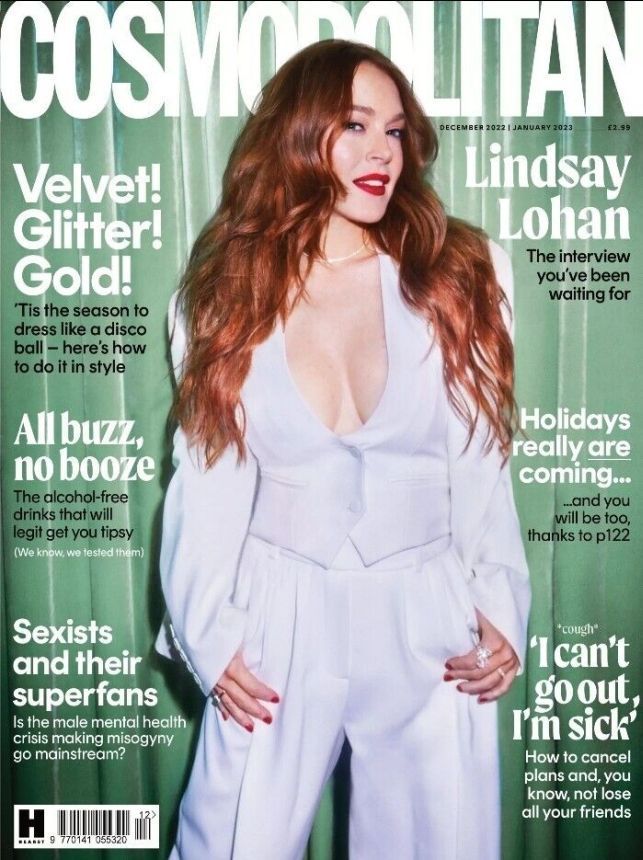 COSMOPOLITAN UK magazine side cover  December 2022/ January 2023 