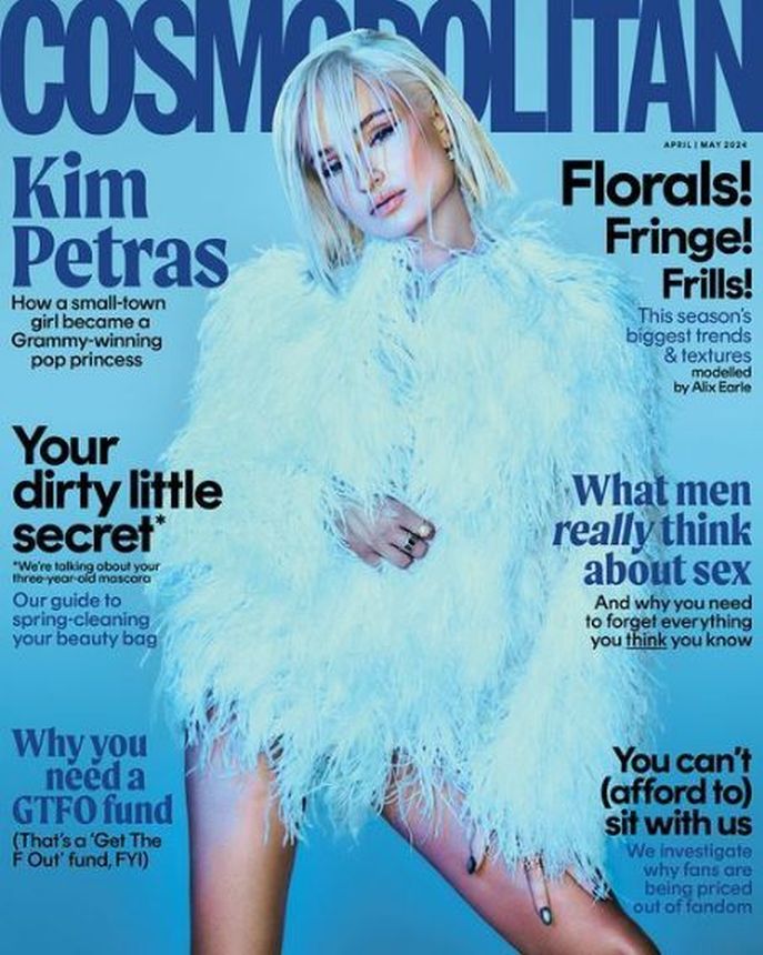 COSMOPOLITAN UK magazine side cover  April/May 2024