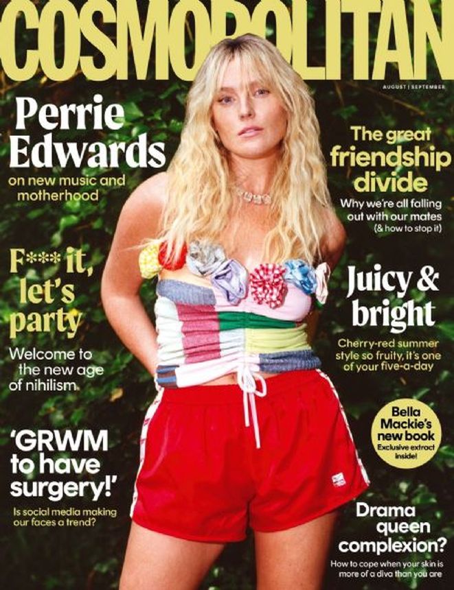 COSMOPOLITAN UK magazine side cover  August/September 2024