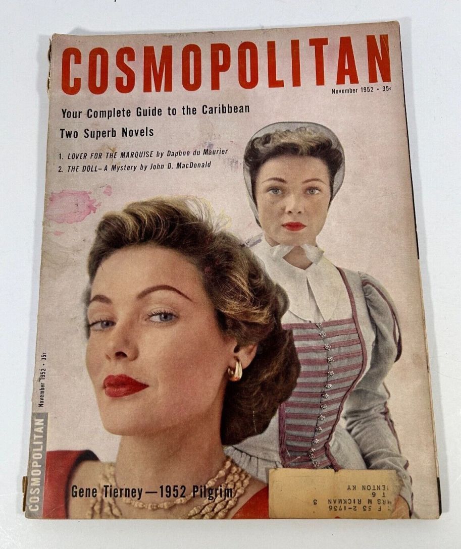 COSMOPOLITAN USA magazine side cover  November 1952