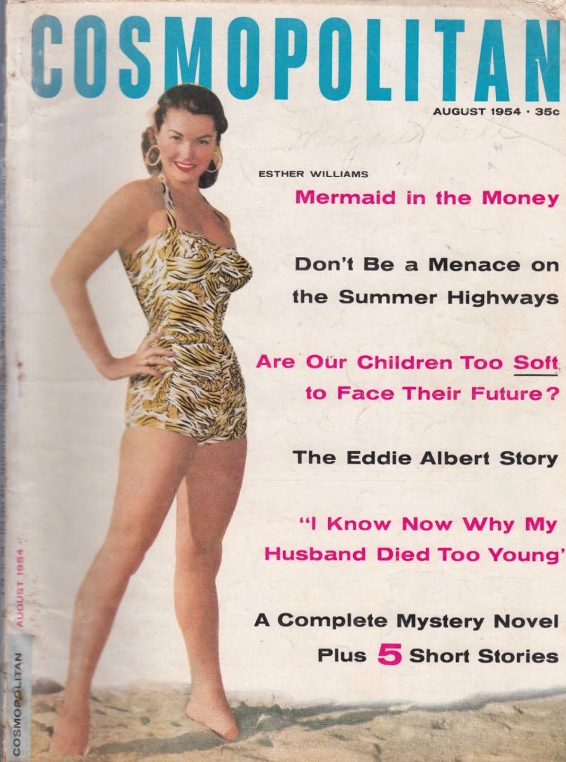 COSMOPOLITAN USA magazine side cover  August 1954
