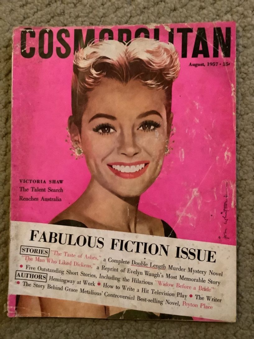 COSMOPOLITAN USA magazine side cover  August 1957