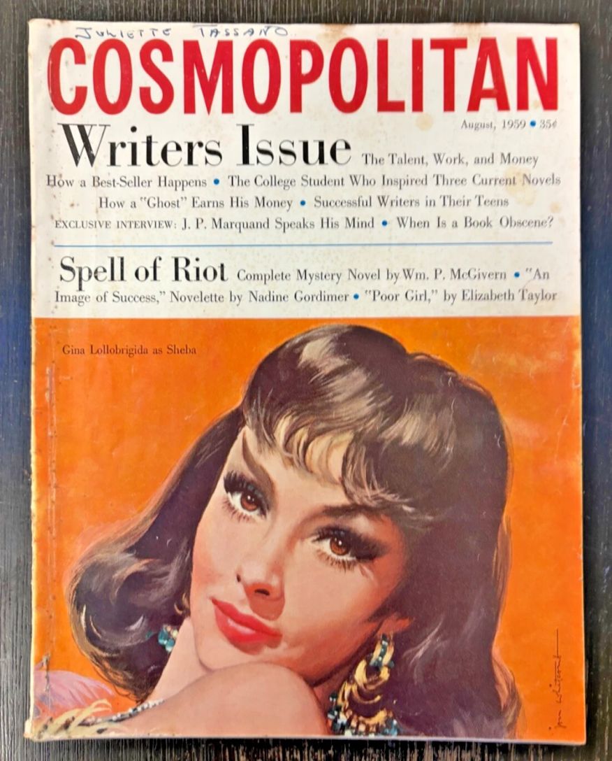 COSMOPOLITAN USA magazine side cover  August 1959