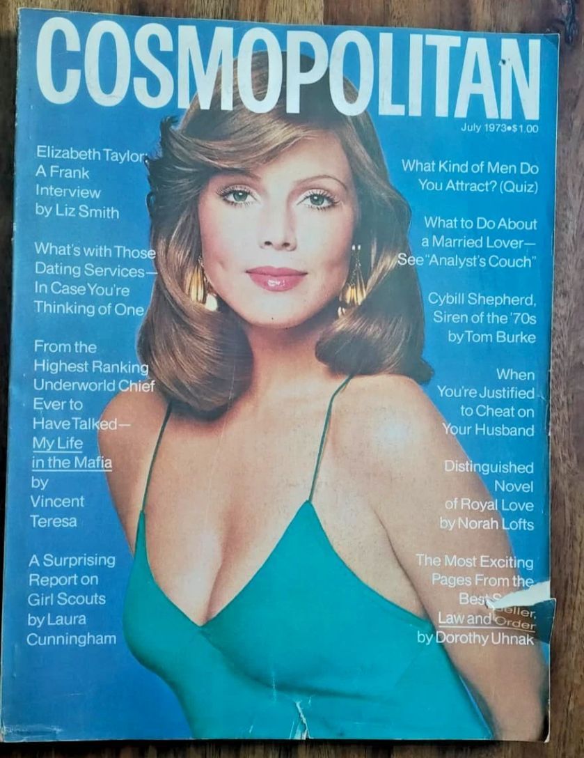 COSMOPOLITAN USA magazine side cover  July 1973