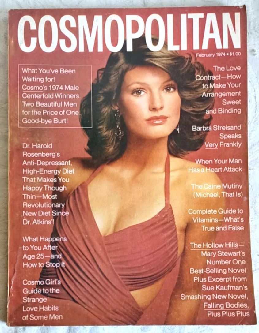 COSMOPOLITAN USA magazine side cover  February 1974