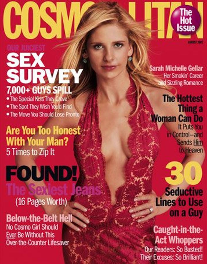 COSMOPOLITAN USA magazine side cover  August 2002