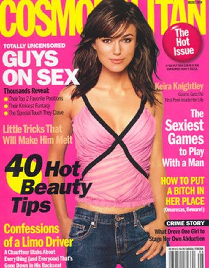 COSMOPOLITAN USA magazine side cover  August 2004