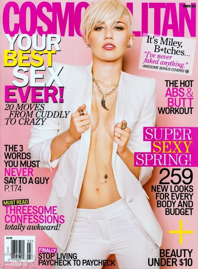 COSMOPOLITAN USA magazine side cover  March 2013