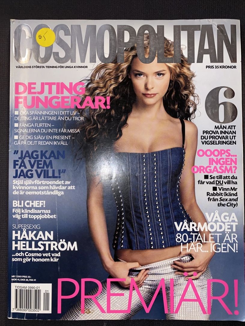 COSMOPOLITAN SWEDEN magazine side cover  March 2001