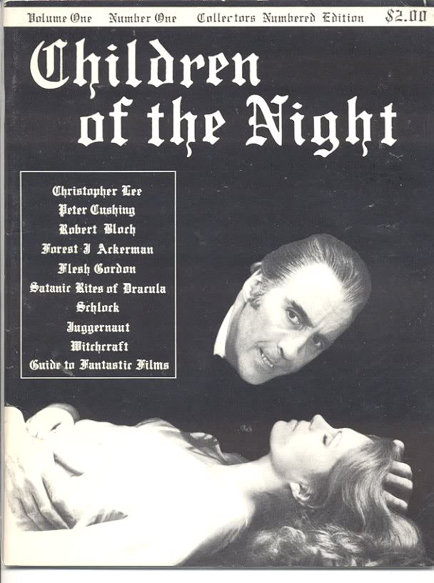 CHILDREN OF THE NIGHT magazine side cover Issue 1  1975
