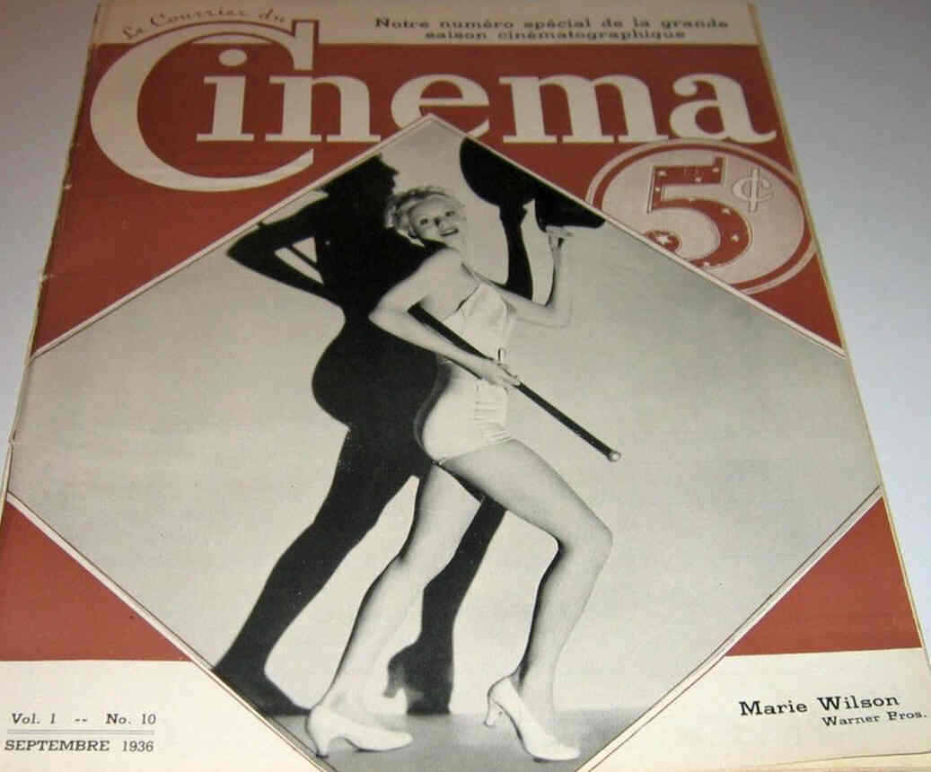 COURRIER DU CINEMA |LE magazine side cover Issue 10 September 1936