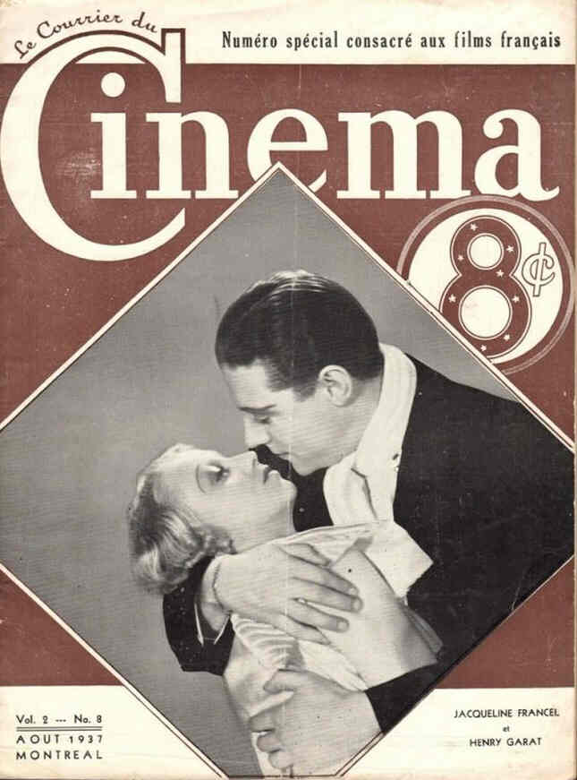 COURRIER DU CINEMA |LE magazine side cover Issue 8 August 1937
