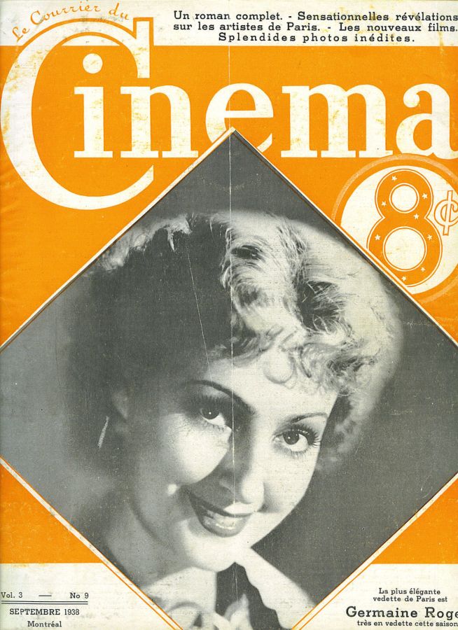 COURRIER DU CINEMA |LE magazine side cover September 1938
