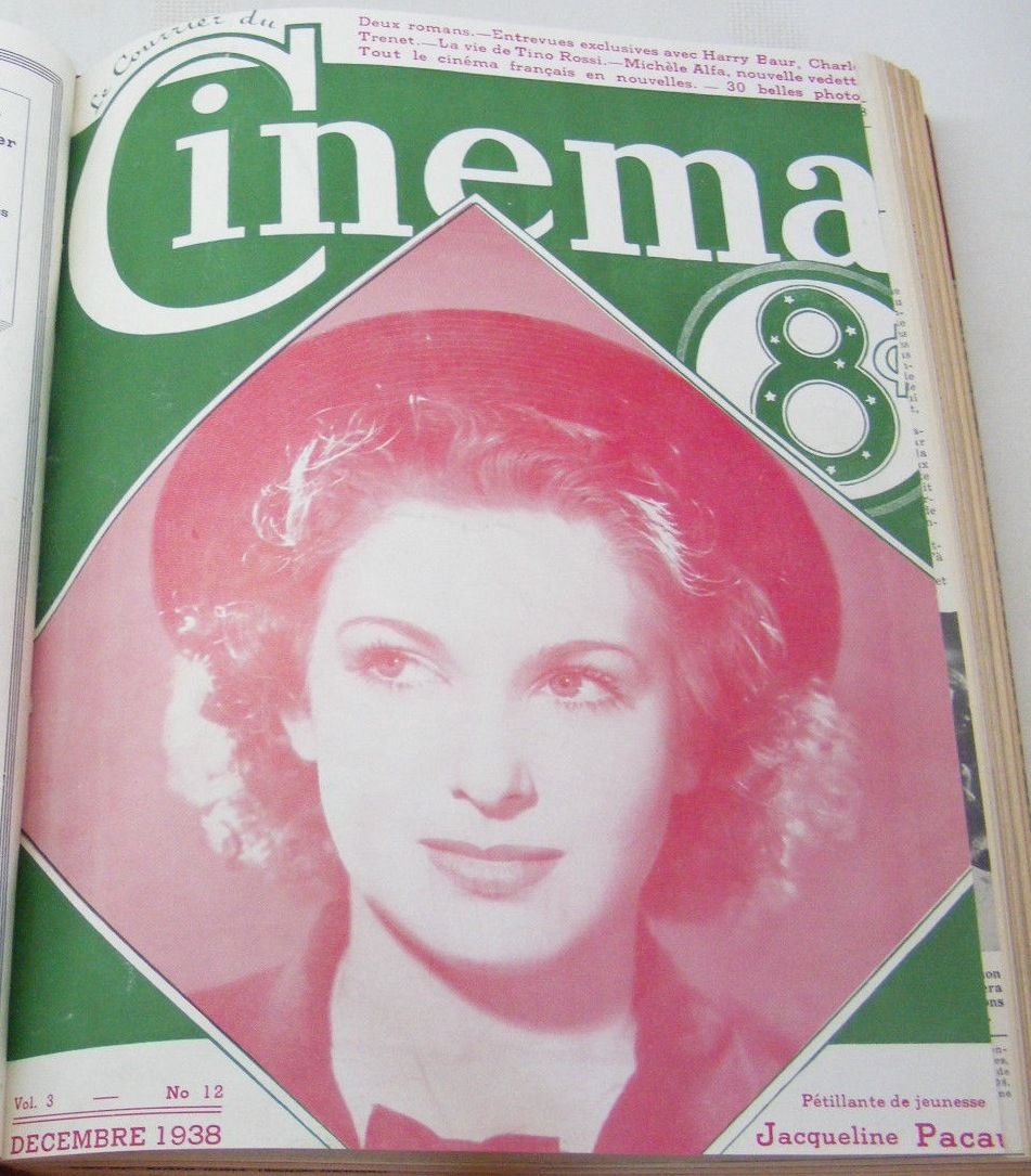 COURRIER DU CINEMA |LE magazine side cover December 1938