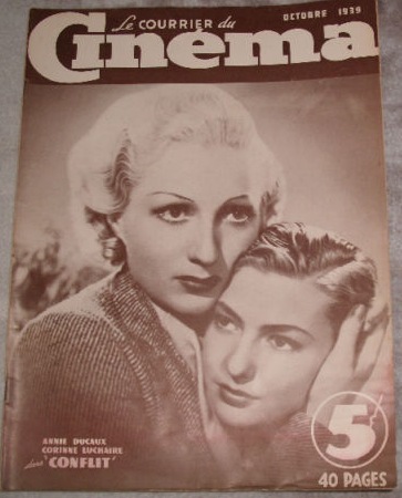 COURRIER DU CINEMA |LE magazine side cover October 1939