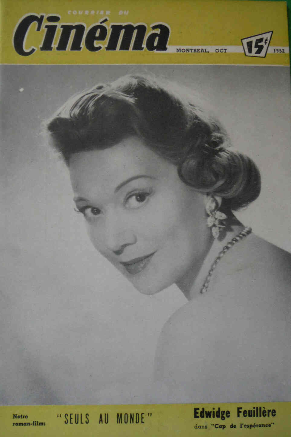 COURRIER DU CINEMA |LE magazine side cover October 1952