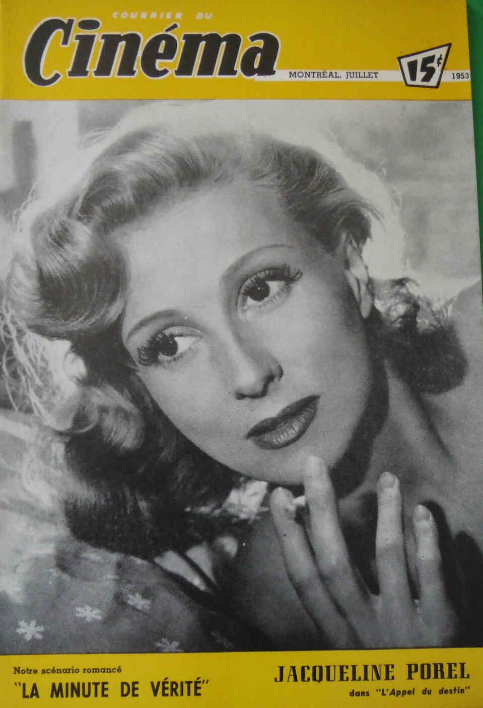 COURRIER DU CINEMA |LE magazine side cover July 1953