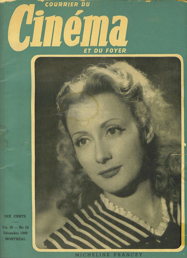 COURRIER DU CINEMA |LE magazine side cover December 1949