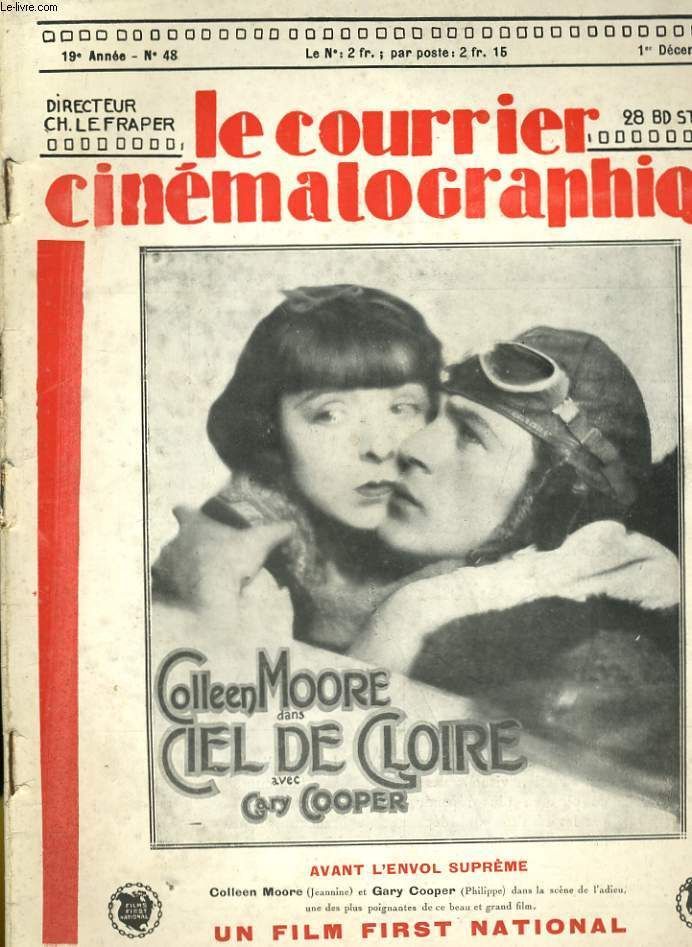 COURRIER CINEMATOGRAPHIQUE | LE magazine side cover Issue 48 1 December 1928