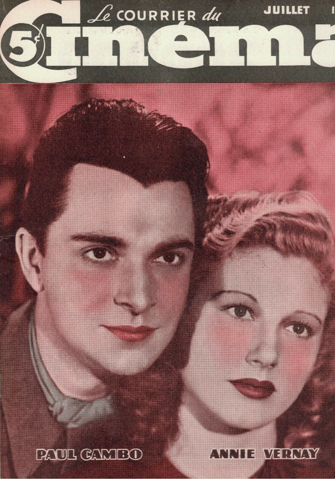 COURRIER DU CINEMA |LE magazine side cover  July 1940