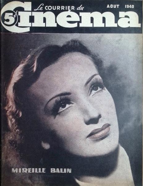 COURRIER DU CINEMA |LE magazine side cover  August 1940