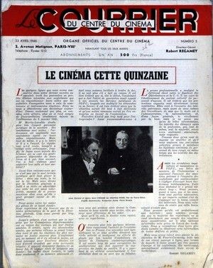COURRIER DU CENTRE DU CINEMA | LE magazine side cover Issue 5 23 April 1946