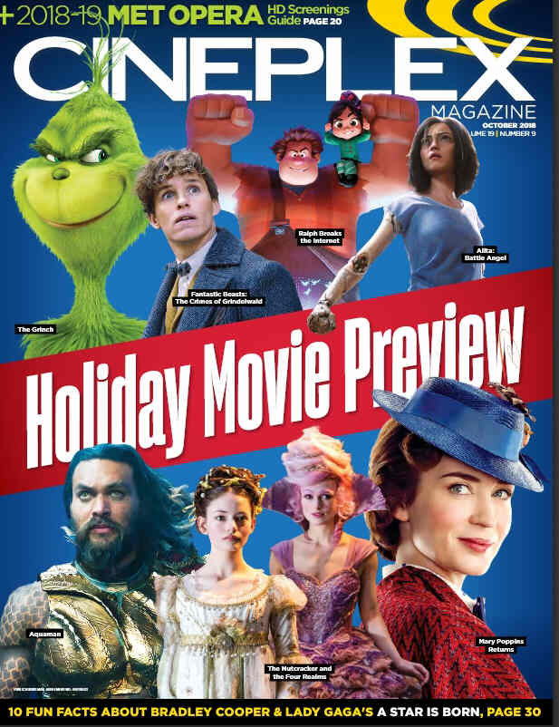 CINEPLEX magazine side cover  October 2018